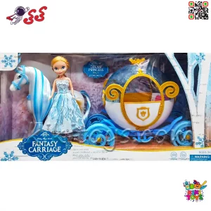 کالسکه اسباب بازی باربی همراه با اسب راهرو و عروسک پرنسس مدل Princess Carriage 118A