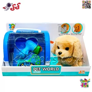 سگ رباتی اسباببازی با باکس حمل و لوازم جانبی مدل PET WORLD – موزیکال و متحرک 699
