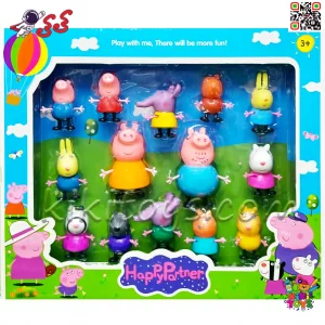 فیگور پپا پیگ ست 14 عددی – شخصیتهای محبوب کارتونی، مدل 1832 peppa pig