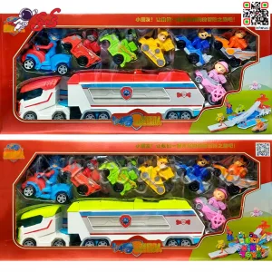 تریلی سگهای نگهبان Paw Patrol با 7 ماشین و رمپ بازی – کامیون حملونقل کودکان مدل 599150