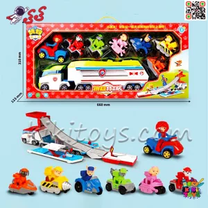 اسباب‌بازی تریلی سگ‌های نگهبان با ۶ ماشین شخصیت Paw Patrol و رمپ تاشو