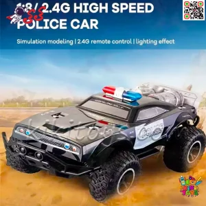 خرید ماشین پلیس کنترلی آفرود بزرگ با آژیر و چراغ گردان مدل 90207F