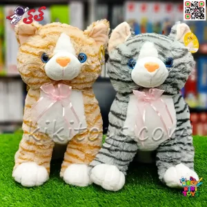 عروسک پولیشی گربه پاپیونی در سه ارتفاع ۳۰، ۳۵ و ۴۰ سانتی‌متر. مناسب برای بغل کردن و دکور