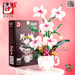 نمای کامل لگو گل ارکیده DK 3005 با جزئیات دقیق