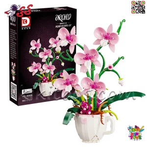 لگو گل ارکیده در فنجان قهوه DK مدل 3005 | ست ساختنی دکوری 567 قطعه