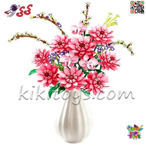 جزئیات گل‌های بید، ارکیده، کوکب و شقایق سنبله‌ای با قطعات لگو