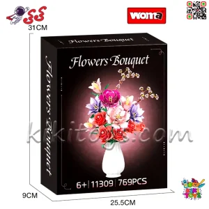 بسته‌بندی جعبه‌ای لگو گل WOMA مناسب هدیه خاص و دکوری