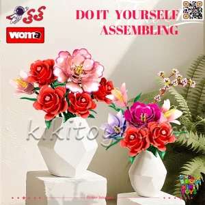 گو گل دکوری قابل ساخت WOMA شامل رز و لیلیوم برای دکور منزل