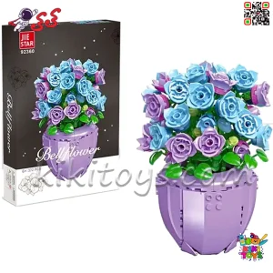 لگو دکوری گلدان رز آبی و بنفش 372 قطعه JIE STAR مدل 92360