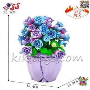 لگو گل رز آبی و بنفش در گلدان مناسب دکوراسیون منزل