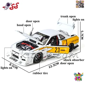 ماکت اسپرت نیسان اسکای‌لاین Ares GTR R34 با جزئیات دقیق