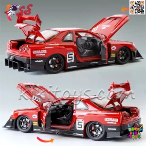 ماکت ماشین فلزی نیسان اسکای لاین جی تی آر Nissan Skyline Ares GTR R34 مقیاس 1:24
