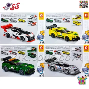 جعبه لگو ماشین مسابقه‌ای 4 در 1 سمبو Famous Car مدل‌های 607113 تا 607116