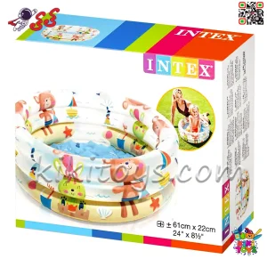 استخر بادی کودک اینتکس مدل 57106 قطر 61 سانتی‌متر سه حلقه با کف بادی