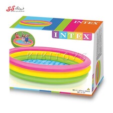 استخر بادی سه رنگ گرد اینتکس 147 سانتیمتر intex 57422