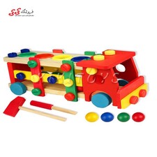 اسباب بازی بازی فکری ساز و باز کامیون  چوبی