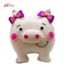 عروسک خوک  سفید نمدی