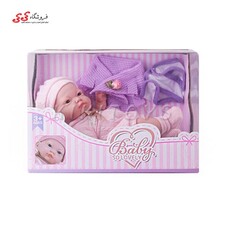 اسباب بازی عروسک نوزاد  بنفش با چهره طبیعی کوچک Baby So LOVELY