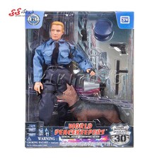 اکشن فیگور افسر پلیس با سگ 90178A برند ام اند سی POLICE WITH ACCESSORIES M C TOY