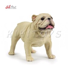 فیگور حیوانات سگ بولداگ کرمی رنگ Pet Bulldog Dog Model Animal