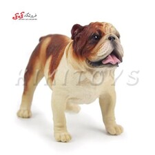 فیگور حیوانات | سگ بولداگ | کرم قهوه ای Pet Bulldog Dog Model Animal