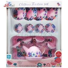 اسباب بازی چایخوری فلزی کودک با سینی Childrens tin tea set 9984