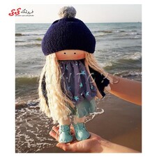 عروسک دختر روسی دست دوز کلاه سرمه ای KIKI