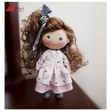 عروسک طراحی چهره دست دوز مو قهوه ای 3 KIKI