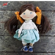 عروسک طراحی چهره دست دوز دامن آبی KIKI