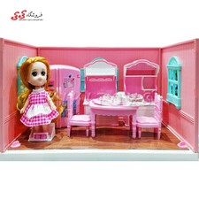 خانه عروسک باربی کوچک با وسایل آشپزخانه