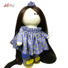 عروسک روسی دختر دست دوز بنفش زرد کی کی 14 KIKI DOLLS