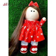 عروسک روسی دختر دست دوز قرمز ستاره ای کی کی 4 KIKI DOLLS