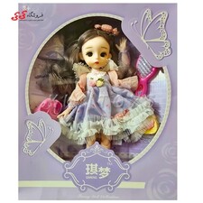 عروسک باربی مفصلی لباس بنفش با چهره طبیعی 4 Tuny gril collection
