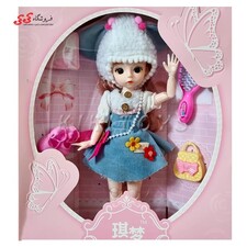 عروسک باربی مفصلی لباس آبی با چهره طبیعی 3 Tuny gril collection