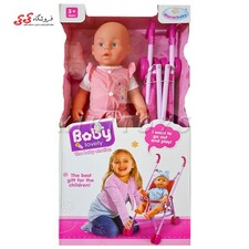 عروسک بی بی برن گوشتی با کالسکه اسباب بازی 1 WARM BABY