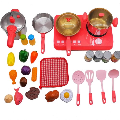 اجاق گاز اسباب بازی رومیزی با زودپز فلزی INDUCTION COOKER SET BX04 555
