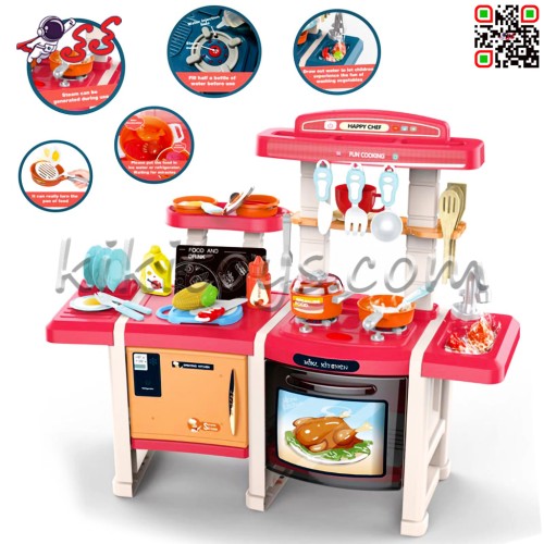 آشپزخانه و اجاق گاز اسباب بازی با شیر آب و بخار مدل Kitchen 713