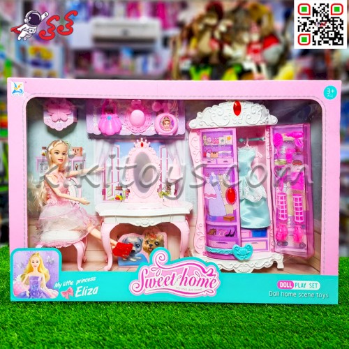عروسک باربی مفصلی همراه لباس و وسایل Barbi Eliza