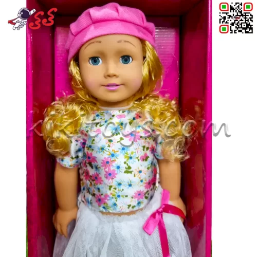 خرید عروسک دخترانه با کلاه اسباب بازی چشم متحرک | فروشگاه کی کی تویز