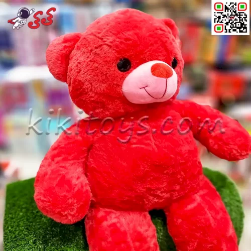 عروسک خرس قرمز ولنتاین متوسط 90 سانتی | فروشگاه کی کی