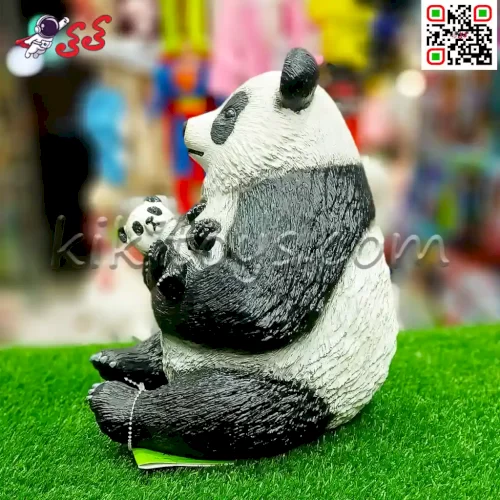 فروش فیگور حیوانات ماکت پاندا نشسته بزرگ نرم Panda X090