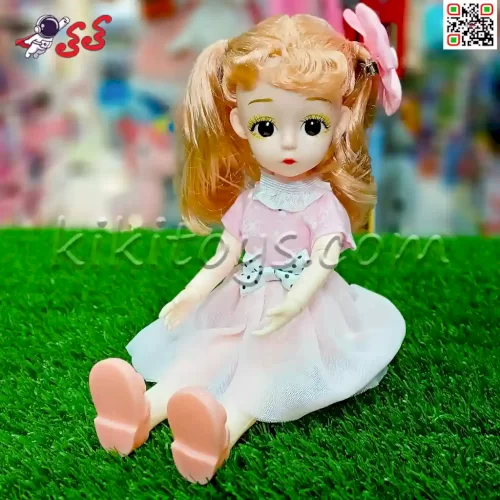 عروسک باربی مفصلی لباس صورتی Barbi