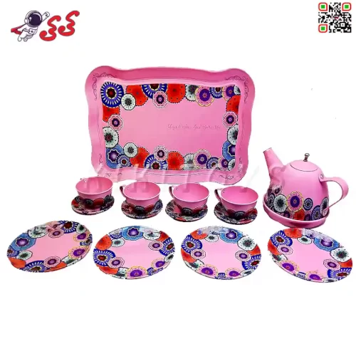 مشخصات اسباب بازی چایخوری فلزی کودک با سینی Childrens tin tea set 9984