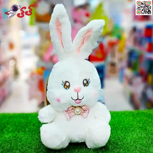 عکس عروسک پولیشی خرگوش نشسته پاپیونی اسباب بازی Rabbit plush doll