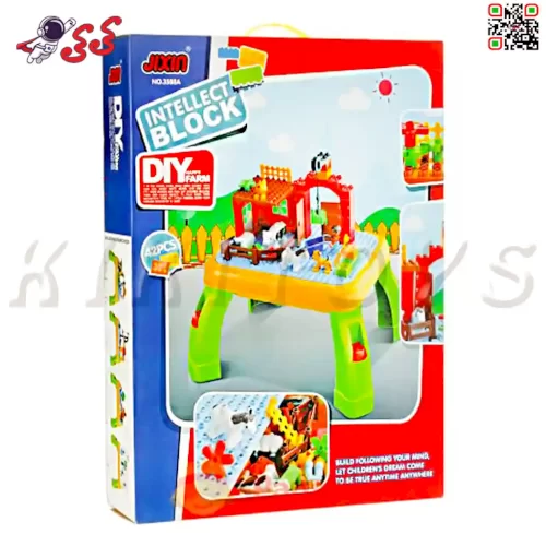 قیمت اسباب بازی لگو کودک دوپلو قطعه درشت با میزبازی 3588A