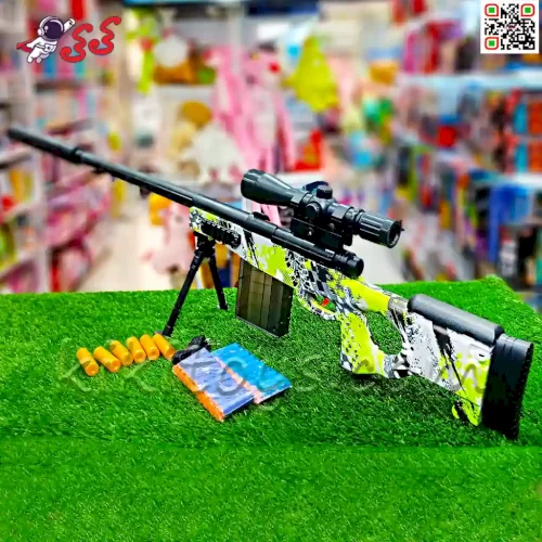 تفنگ اسباب بازی اسنایپر و تک تیرانداز تیر فومی با پوکه پران SNIPER GUN 316