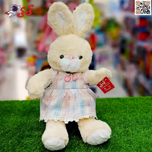 عروسک پولیشی خرگوش لباس راه راه  اسباب بازی Rabbit plush doll-کی کی تویز