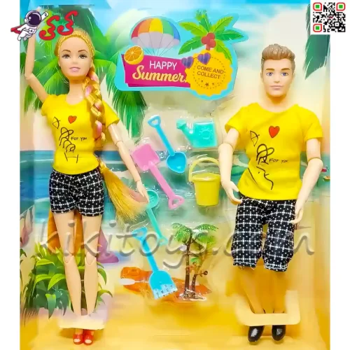 عروسک باربی زوج مفصلی با لوازم ساحل اسباب بازی Barbi 115