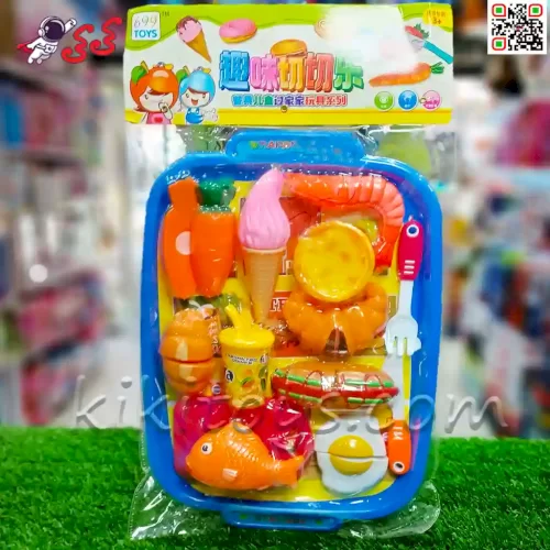 قیمت و خرید خوراکی و فست فود اسباب بازی برشی با سینی Fast food toy 8001-2