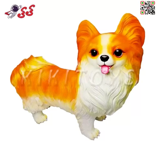 ماکت سگ اورجینال پاپیلون نرم Papillon dog 14016